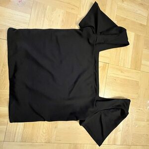 Black Square Neck Top